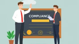 People getting a compliance regulation certificate