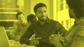 two people discussing custom elearning design