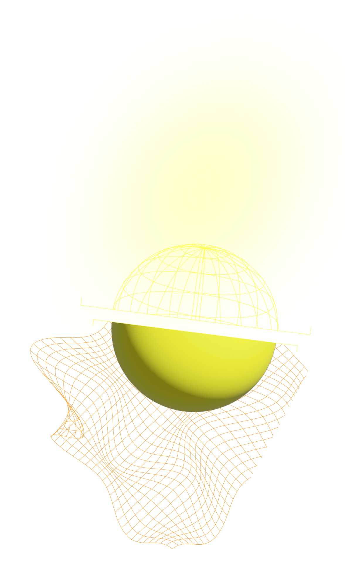 Figures with sphere 3D yellow as detail for background