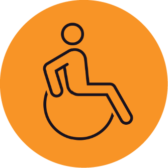 illustration of a figure in a wheelchair