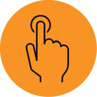 illustration of a hand pushing a button