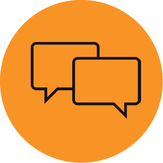 illustration of speech bubbles overlapping